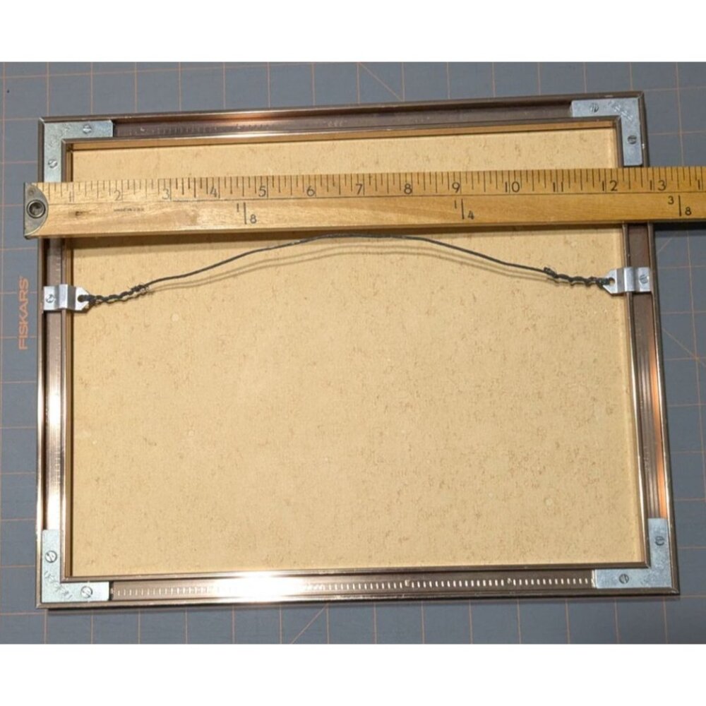 Framed Watercolor Landscape Painting Lavender Mat Rose-Gold Frame signed - Picture 10 of 15